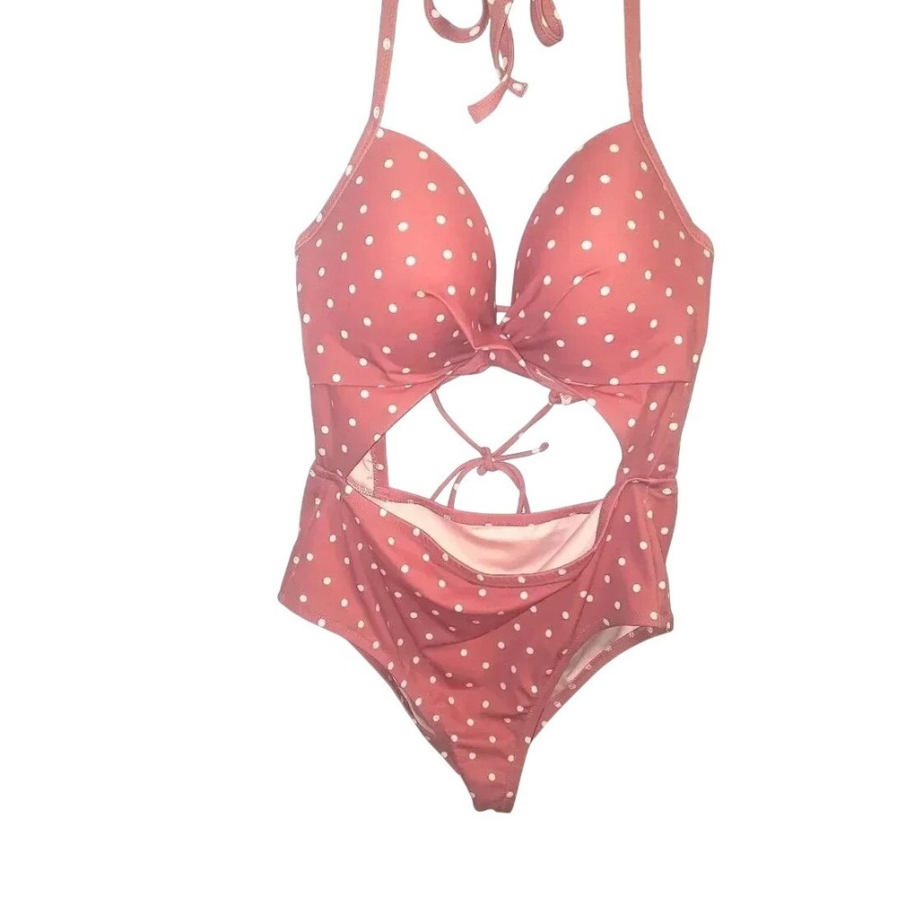 Pink polka-dot one piece